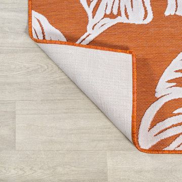 Tobago High-low Two-tone Monstera Leaf Indoor/Outdoor Area Rug